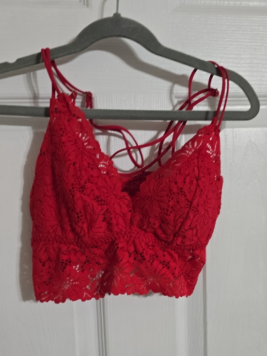 PINK Victoria's Secret Other - PINK Victoria's Secret Red Lace Strappy Bralette Top